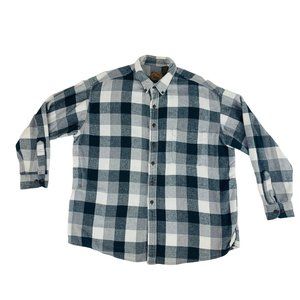 St John's Bay Heavyweight Flannel Shirt Black Buffalo Check Men's Button Down 2X